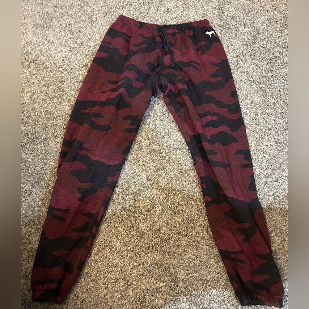 Red Camo Victoria Secret sweat pants
